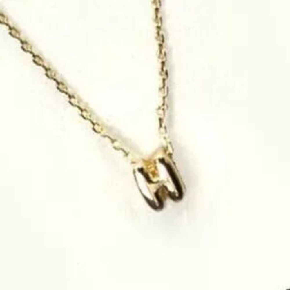 Gold Mini Bubble Initial Necklace (5101)